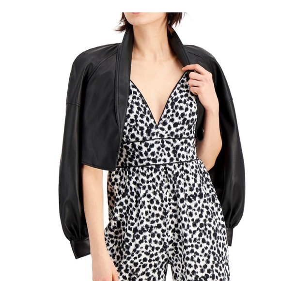 INC International Concepts 
Cotton Printed Piped-Trim jumpsuit, size M - Picture 9 of 11